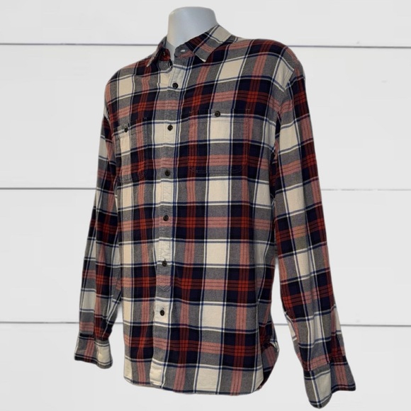 Lucky Brand Men’s XL Plaid Button-Front Shirt – Red, Navy, Cream – Long Sleeve - Picture 5 of 10